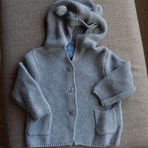 Knit Bear Hoodie Sweater